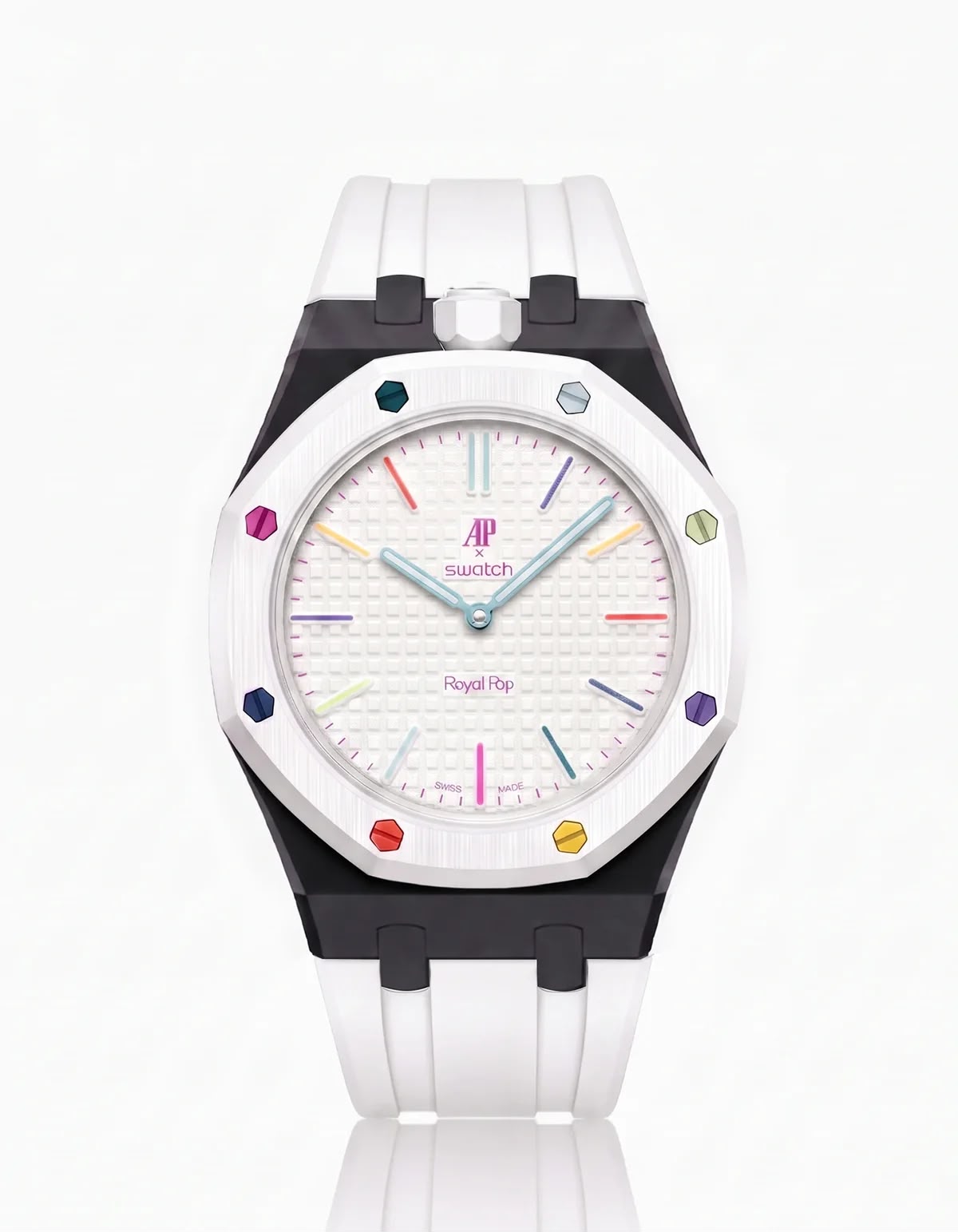 Bracelet Céramique & Silicone Compatible Royal Pop Huit Blanc