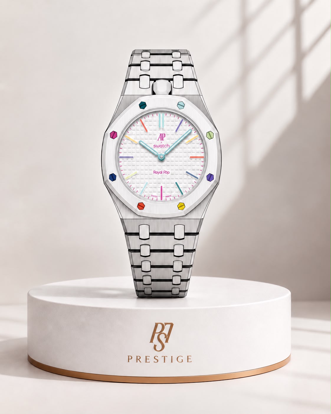Bracelet Acier Gris Inoxydable Compatible Royal Pop