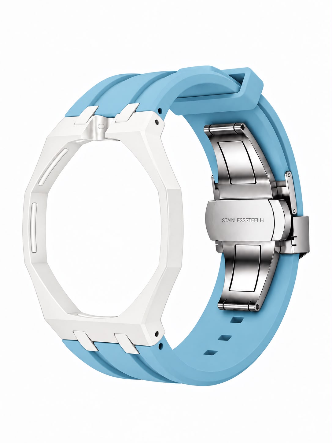 Bracelet Céramique & Silicone Compatible Royal Pop Huit Blanc