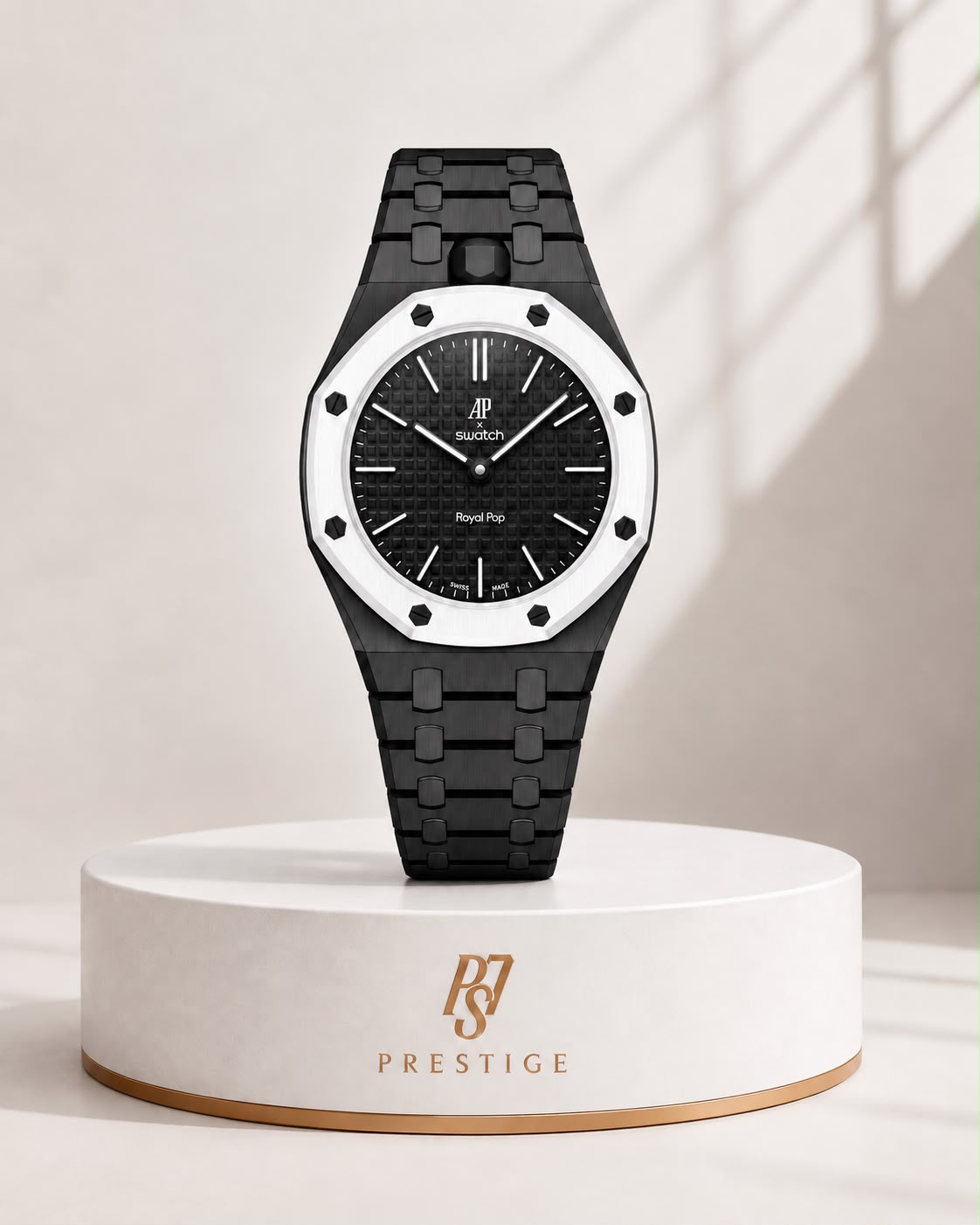 Bracelet Acier Noir Inoxydable Compatible Royal Pop